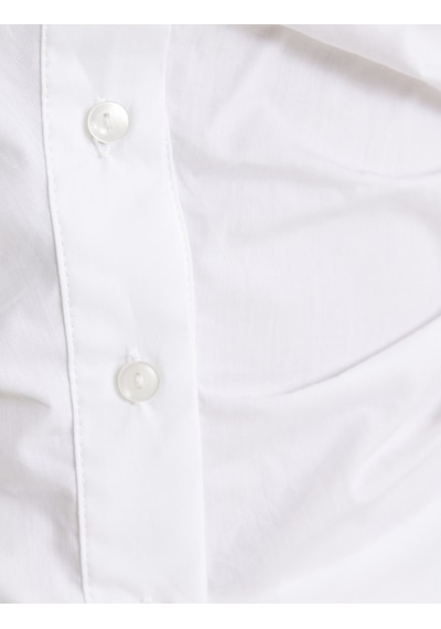 Koton Poplin Straplez Üst Kat Detaylı Düğmeli Pamuklu Slim Fit Beyaz 4sak30127pw
