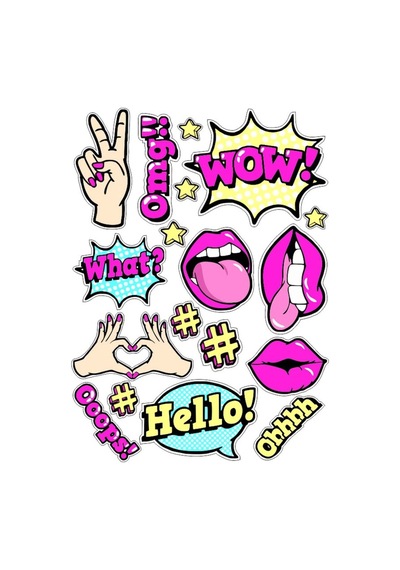 Popüler Kültür Kız Sticker Set 1