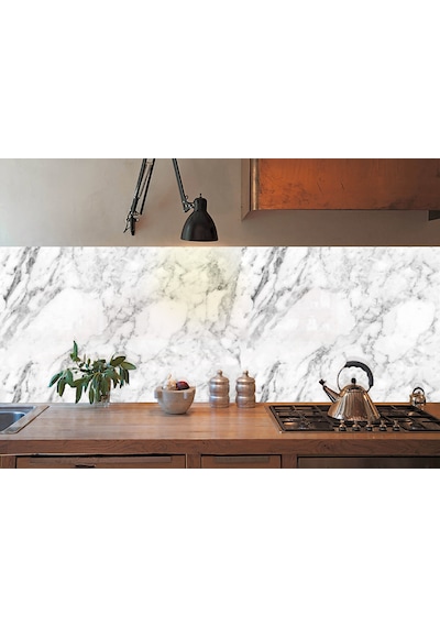 Tink Kendinden Yapışkanlı Beyaz Mermer Desenli Pvc Panel 41x62 Cm