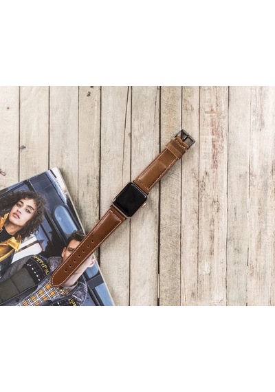 Apple Watch Uyumlu Deri Kordon 42-44-45mm Nm4-as2 Taba Diğer