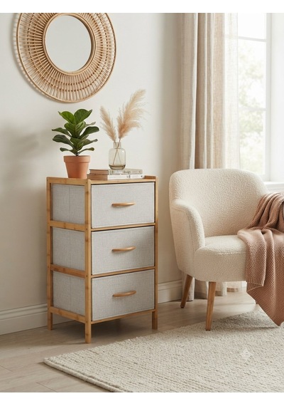 3 Çekmeceli Bambu Kabin - Çok Amaçlı Organizer Şifonyer 78.5 X 37 X 34.5 Cm Bej 3 Çekmeceli Bambu Kabin - Çok Amaçlı Organizer Şifonyer 78.5 X 37 X 34.5 Cm Bej