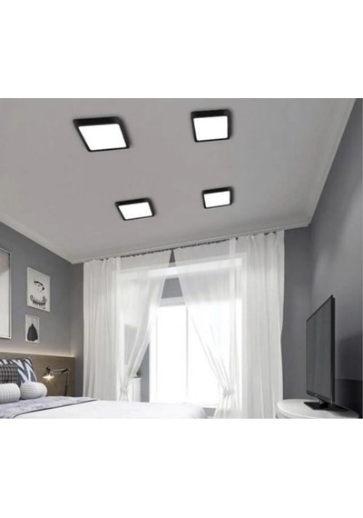 Cata Ct-5236 18w Panel Led Armatür Siyah Kare Sıva Üstü Metal Kasa Beyaz Işık 6400k Siyah
