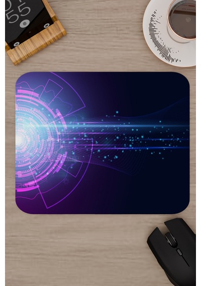 Fütüristik Kaymaz Dikişli Kauçuk Oyuncu Mousepad V1 - 22x18 Gaming Mouse Pad Fare Altlığı