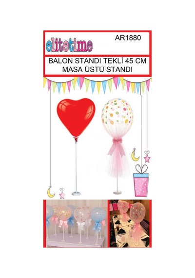 Balon Standı Tekli Masa Üstü İçin 45 Cm Pk:1 +3