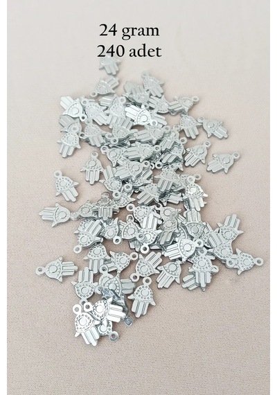 Oya Abiye Bileklik Kolye Pleksi Metalik Plastik Pul Gümüş Renk 24 Gram 240 Adet - Bnc586
