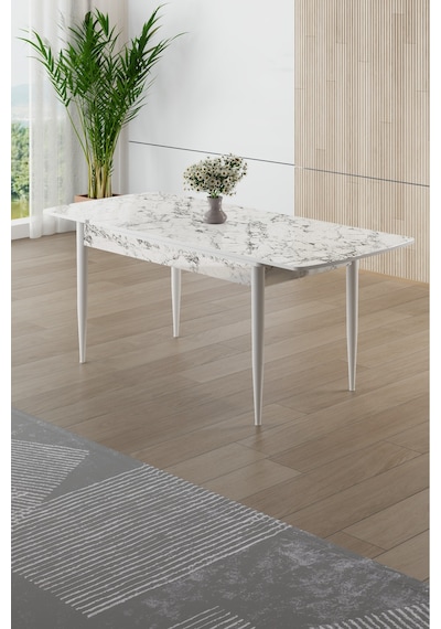 Canisa Asfel Serisi Mdf 77x130 Beyaz Mermer Desen Yandan Açılabilir Mutfak Masa Takımı 6 Krem Sandalye Beyaz Mermer Masa Krem Sandalye Canisa Asfel Serisi Mdf 77x130 Beyaz Mermer Desen Yandan Açılabilir Mutfak Masa Takımı 6 Krem Sandalye Beyaz Mermer Masa Krem Sandalye