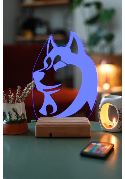 Özel Tasarım Husky Hediyelik Köpek 3D Led Gece Lambası