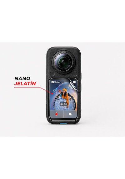 Insta360 X6 Aksiyon Kamera  3 Adet Şeffaf Ekran Koruyucu Nano Jelatin