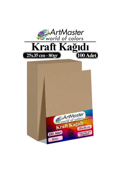 Kraft Kağıdı 25x35 Cm 100 Adet 80 Gr Hediye Paketleme Kagıdı Çeyiz Kaplama Kağıt Saman Kağıt Çizim Kağıdı
