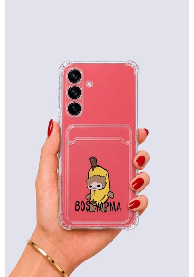 Samsung Uyumlu Galaxy S25 Kartlıklı Boş Yapma Desenli Kılıf Pembe
