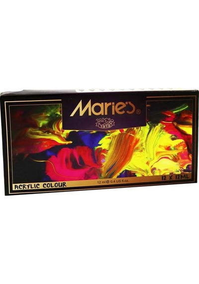 Maries 12 Renk Akrilik Boya 812B 12 Ml Mrmar0017