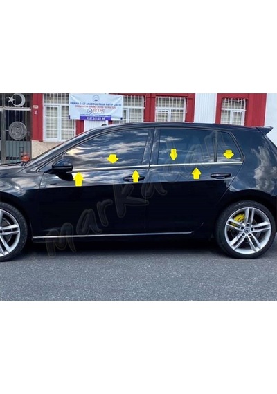 Vw Golf 7 Krom Cam Çıtası 2012 Sonrası 4 Parça Paslanmaz Çelik