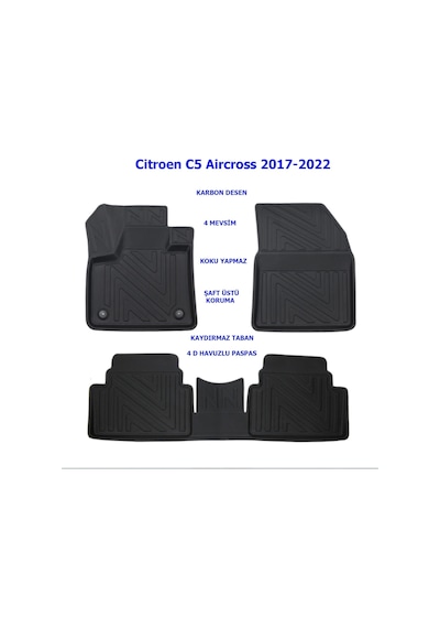 Citroen C5 Aircross 2017-2022 4d Premium Havuzlu Paspas