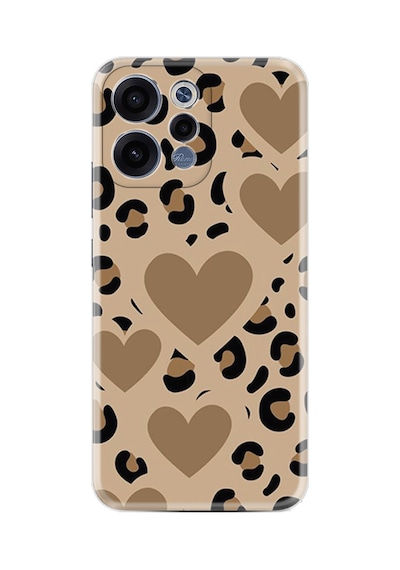 Oppo Reno 15 / 15f 5g Kılıf Boutique Baskılı Resimli Leopar Kalp Pcode -068