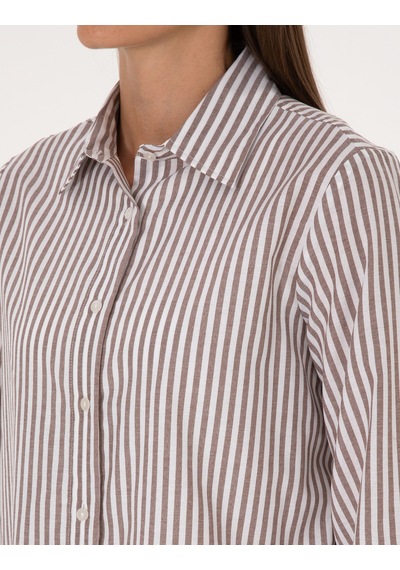 Pierre Cardin Kadın Kahverengi Gömlek Desenli 50318226-vr029 Kahverengi