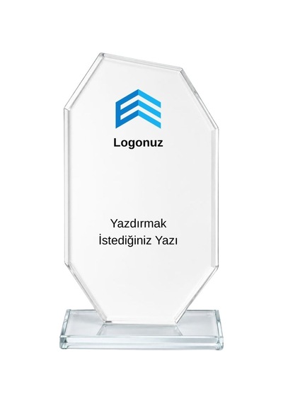 Kendin Tasarla Kişiye Özel Kristal Cam Plaket - Logolu Ve Yazılı Kişiselleştirilebilir Masaüstü Ödül