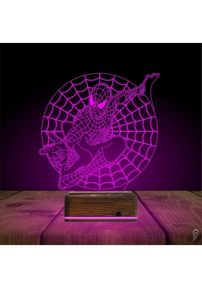 Luvivia Örümcek Adap Spider Man Ağ 3d Lamba - Masa Gece Lambası Şeffaf