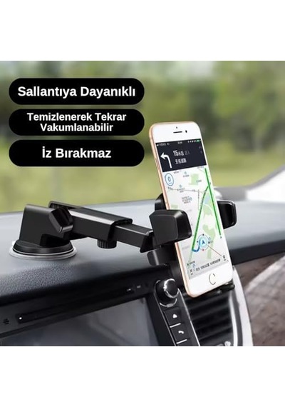 Araç İçi Telefon Tutucu Vakumlu Araba Ayarlanabilir Cam Ve Torpido Için Yüksek Kalite Tutucu Vakumlu
