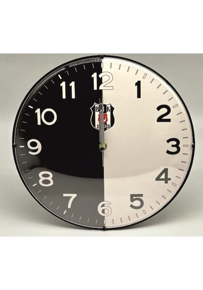 Beşiktaş Lisanslı Duvar Saati Bjk Logolu Açık