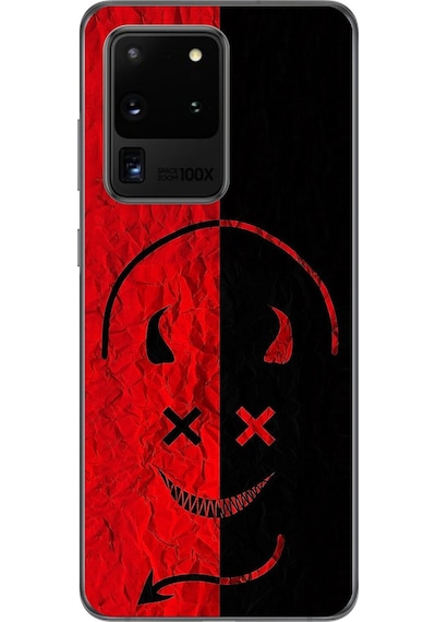 Samsung Galaxy S20 Ultra Uyumlu Şeffaf Kılıf Devil 2 Tasarımlı