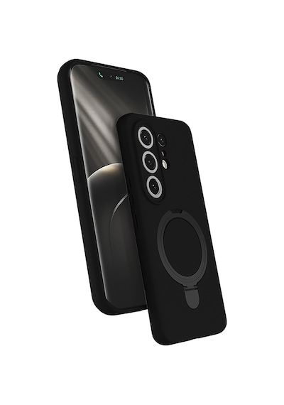 Maks Technology Tecno Camon 50 Pro Kılıf M-safe Şarj Özellikli Standlı Mkst Samara Kapak - Siyah