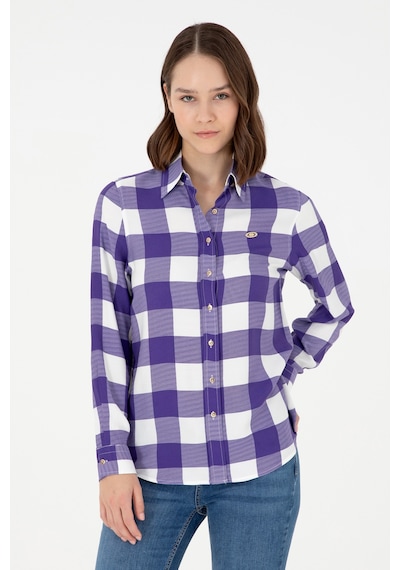 U.s. Polo Assn. Kadın Mor Gömlek Desenli 50291096-vr038 Mor