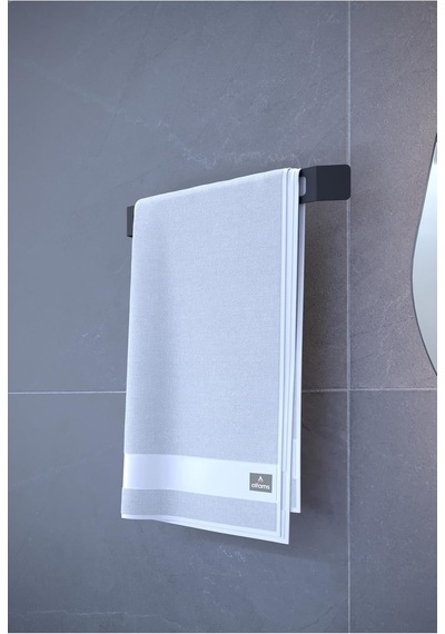Metal Havluluk Minimal & Dayanıklı Duvar Tipi Askı / Modern Banyo Kağıt Havlu Tutacağı - Siyah Diğer