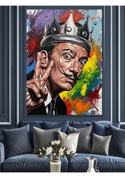 Ahşap Tablo Kral Taçlı Salvador Dali