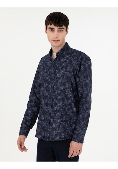 Pierre Cardin Erkek Lacivert Gömlek Desenli 50292130-vr033 Lacivert