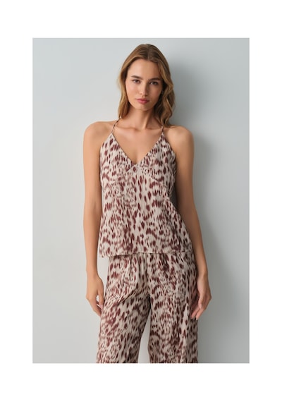 Suwen Leo Atlet Pantolon Pijama Takımı Wsh10510113543 Leopar