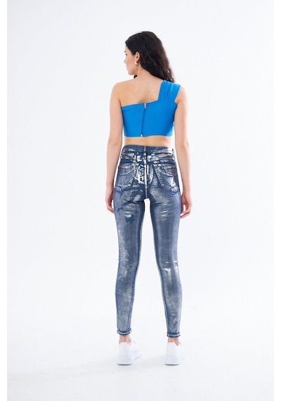 Varaklı Skinny Jean Pantolon 001