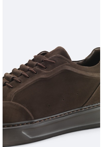 Avva Erkek Kahverengi %100 Deri Süet Dokulu Sneaker A62y8020 Kahve