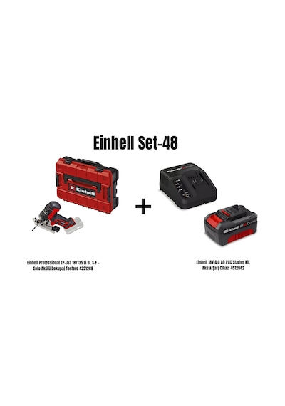 Einhell Set-48 Einhell Professional Tp-jst 18/135 Li Bl S-f Akülü Dekupaj Testere+einhell 18v 4,0 Ah Pxc Starter Kit, Akü & Şarj Cihazı