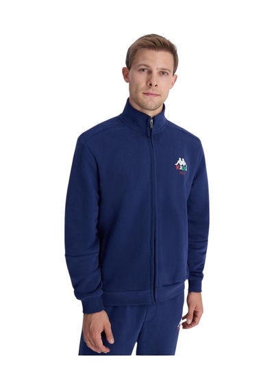 Kappa Authentic İtaly Full Zip Erkek Mavi Comfort Fit Fermuarlı Eşofman Üstü Mavi