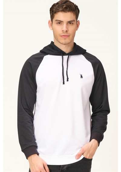 V4005 Dewberry Erkek Sweatshırt-beyaz-lacivert Beyaz-lacivert