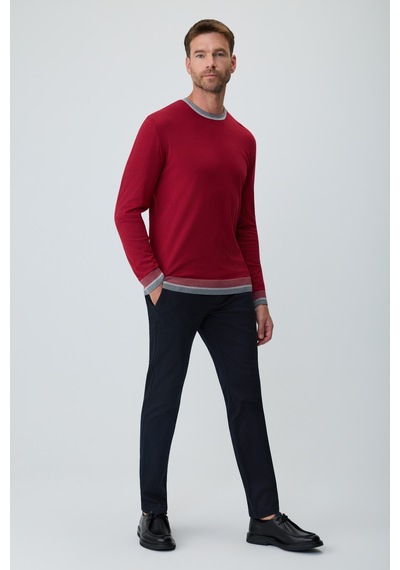 Morven Erkek Bordo Modal Bisiklet Yaka Triko Kazak 27kc017004750 Bordo