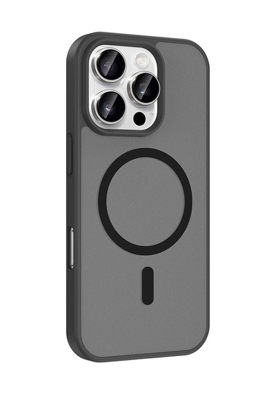 Apple Uyumlu iPhone 16 Pro Kılıf Magsafe Şarj Özellikli Mat Tasarım Lüx Babet Kapak Siyah