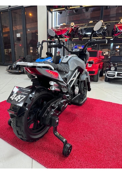 3-10 Yaş 12 Volt Akülü Motor Akülü Motosiklet Gri