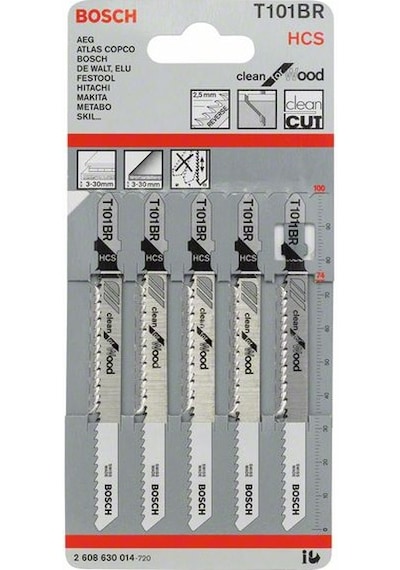 Bosch T 101 BR Clean For Wood 5'li Dekupaj Testeresi Bıçağı - 2608630014