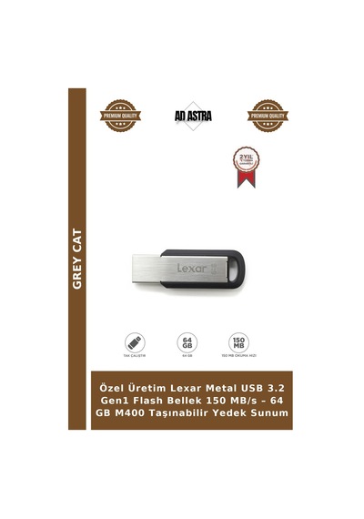 Özel Üretim Lexar Metal Usb 3.2 Gen1 Flash Bellek 150 Mb/s 64 Gb M400 Taşınabilir Yedek Sunum