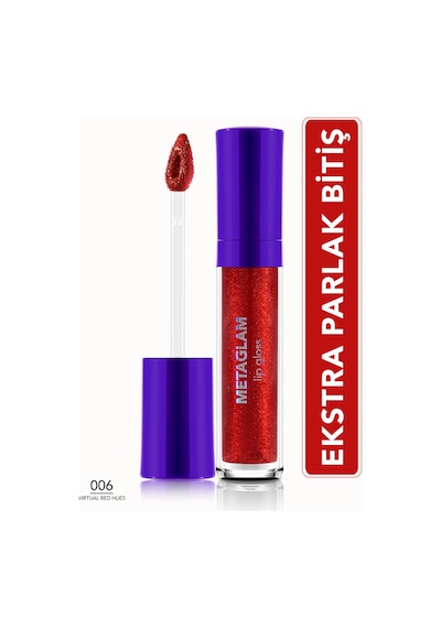 Metaglam Yoğun Işıltılı & Nemlendirici Etkili Yarı Transparan Dudak Parlatıcısı 8682536080859 006 Vırtual Red Hues