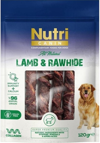 Nutri Canin Rawhide Kuzu Etli Köpek Ödülü 120 G