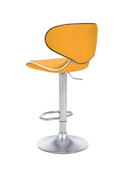 Bürocci Zen Bar Taburesi - Hardal Modern Deri Metal Ataklı Yüksek Tezgah Sandalyesi - 9549s0492 Hardal