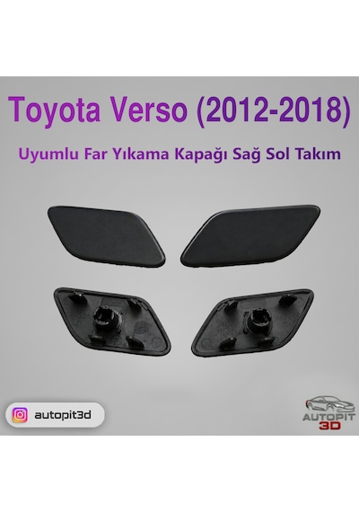 Toyota Verso 2012-2018 Uyumlu Far Yıkama Kapağı Takımı Sağ + Sol