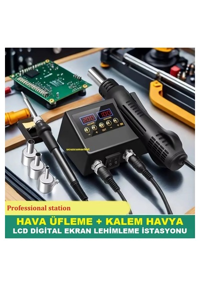 Hava Üfleme +kalem Havya Lcd Digital Ekran Lehimleme İstasyonu
