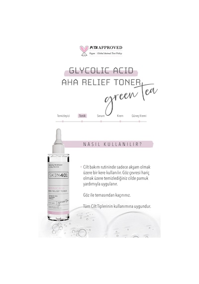 Skin401 %5 Glikolik Asit Aydınlatıcı Etkili & Leke Karşıtı Tonik Tonik 200ml