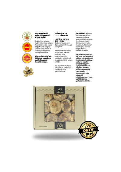 Kuru İncir Marsilya Kapama Dizim 500g Aydın İnciri Ab İşaretli 500 G