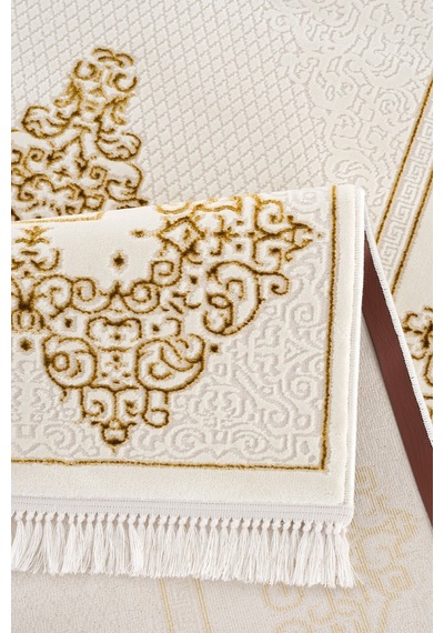 Efsun Krem Gold Modern Salon Ve Oturma Odası Halısı