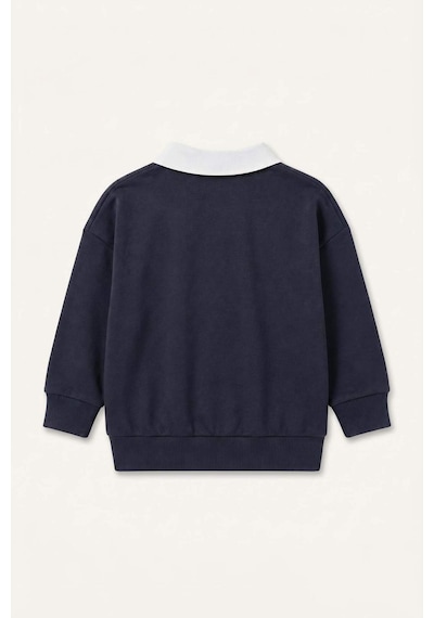 Defacto %100 Pamuk Oversıze Polo Yaka Baskılı Sweatshirt Kumaşı Sweatshirt Erkek Bebek H9810a526aunv241 Lacivert-nv241
