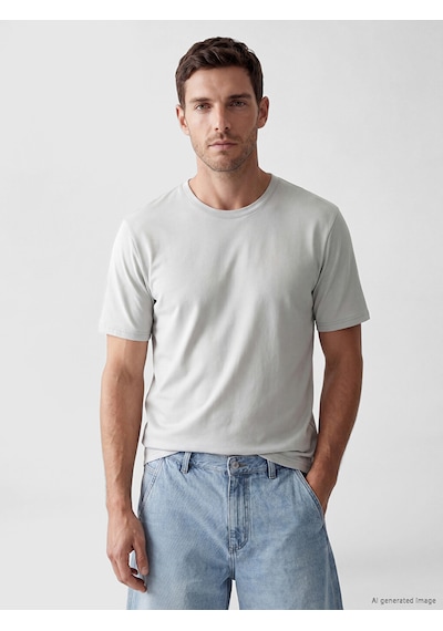 Lcwaıkıkı Classic Gri Regular Fit Basic Erkek Dry Touch Tişört